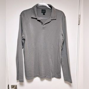 Nordstrom - 14th and Union long sleeve polo shirt. Dark gray. Med.